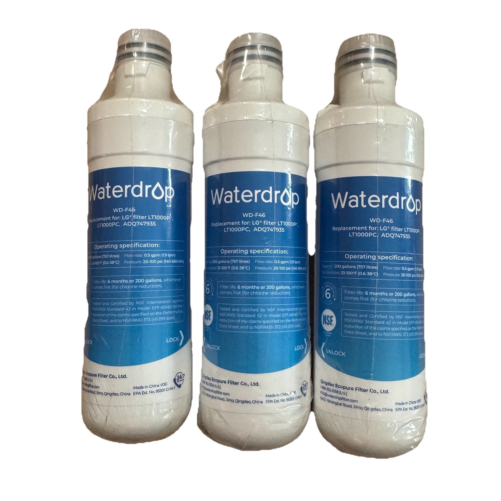 Waterdrop WD-F46 Water Filter Replacement For LG LT1000P LT1000PC New E42 gallery