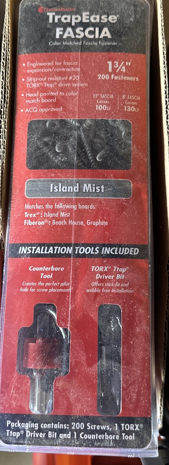 FastenMaster TrapEase Color Matched Fascia Fastener Island Mist 200 FMTRF-1LFLM gallery