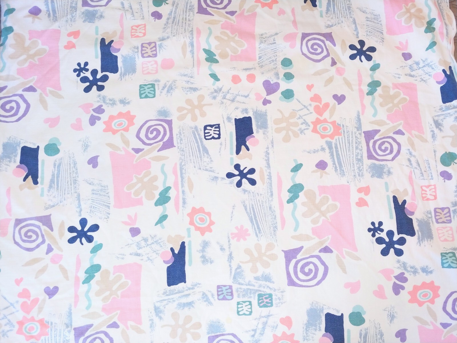 Whimsical Abstract White Pastel Rectangular Cotton Tablecloth 56" X 70" gallery
