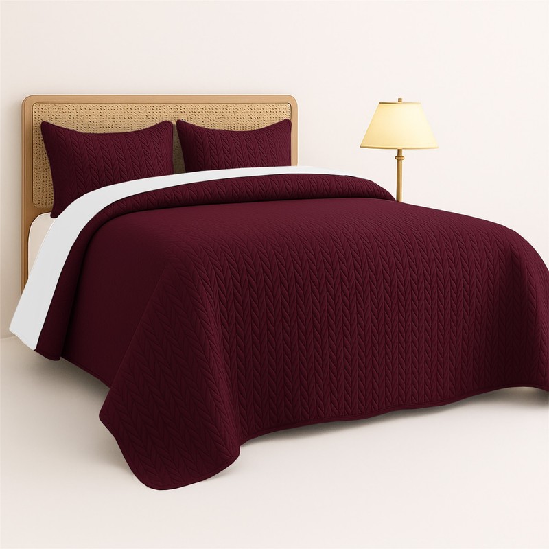 3 Piece Embossed Bedspread Quilt Set Soft Quilted Coverlet Comforter Sets Queen gallery