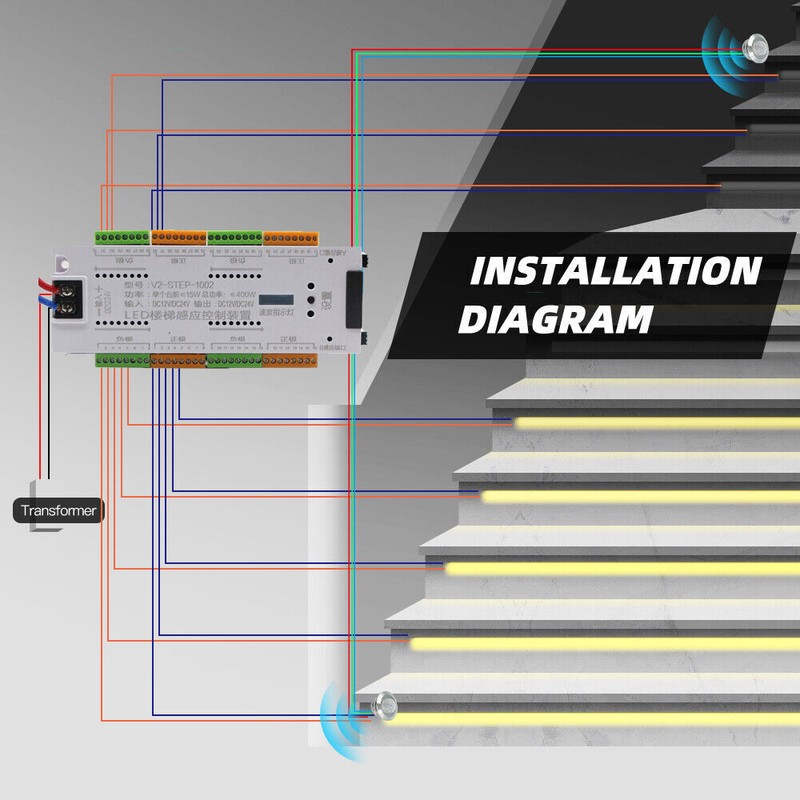 Motion Sensor Stair Light Automatic Stairway Ladder Controller Light Step System gallery