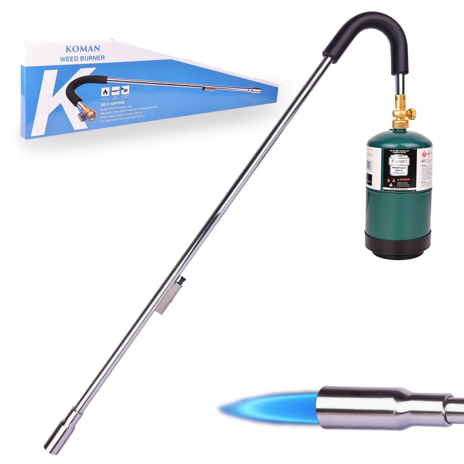 KOMAN Weed Torch Propane Burner, 35" Long Arm, Fuel By 1LB Propane Gas Cylinder gallery