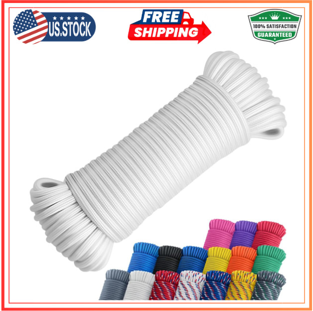 100 Ft 1/4 Nylon Poly Rope Strong Utility Polyester Cord for Clothesline Flag gallery
