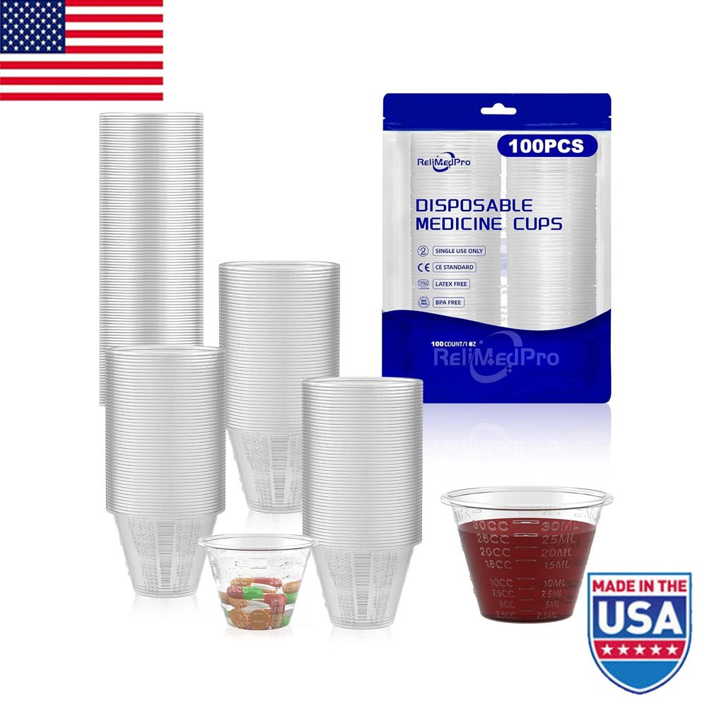 Disposable Medicine Cups Graduated Bulk Pack of 100 Small Plastic Measuring Cup gallery