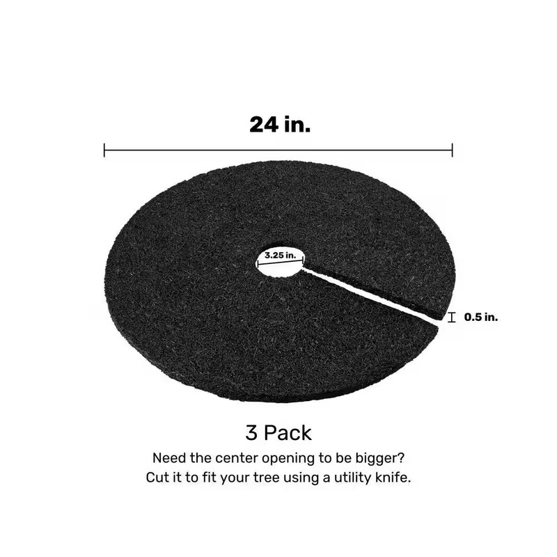36 In. Black Recycled Rubber Tree Ring (3-Pack) gallery