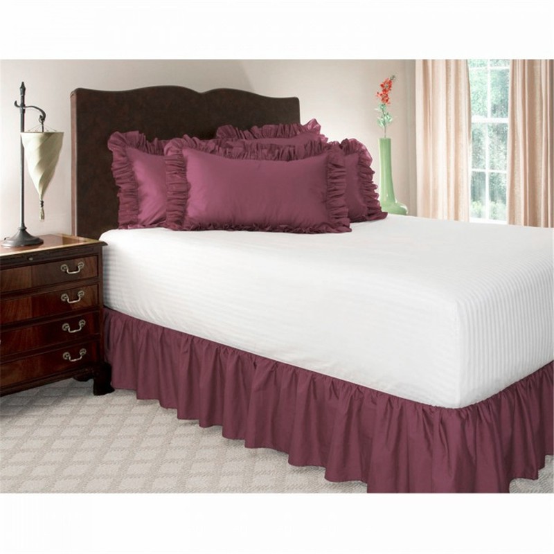 Elastic Bed Skirt Solid Color Hollow Ruffle Bed Cover Twin Full Queen King Size gallery