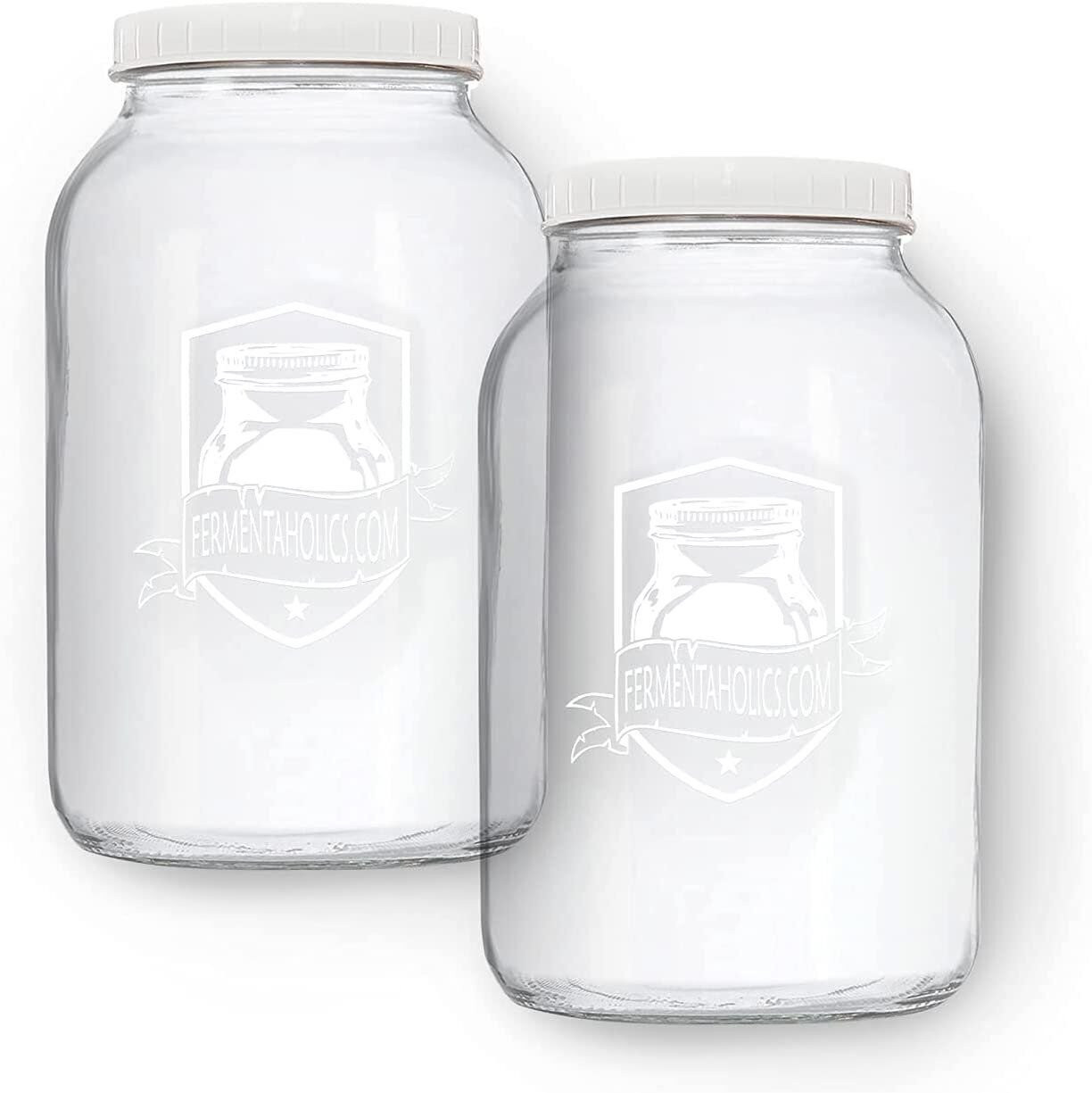 Printed Kombucha Jar 2 Pack - 1 Gallon Glass Jars for Homebrewing, Storage gallery