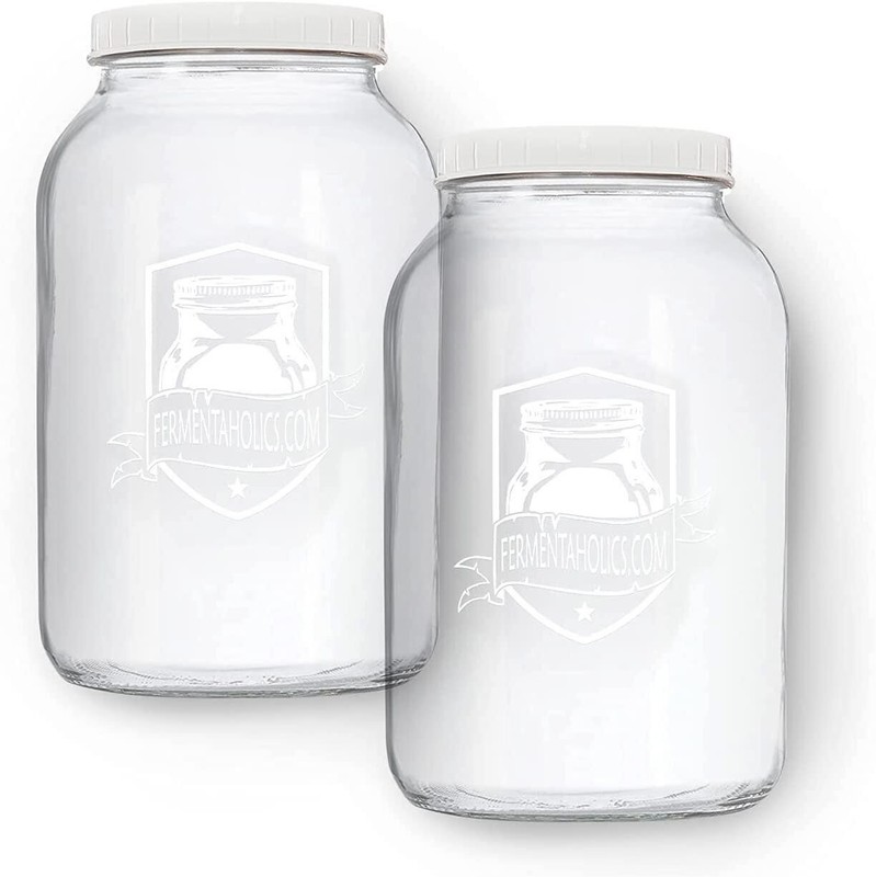 Printed Kombucha Jar 2 Pack - 1 Gallon Glass Jars for Homebrewing, Storage gallery