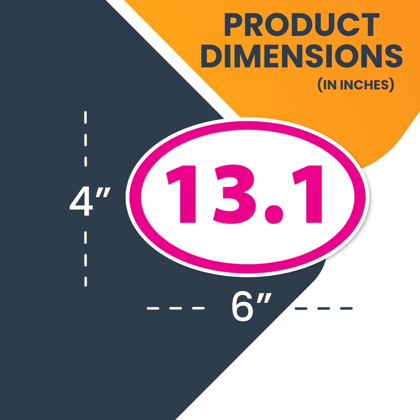 13.1 Half Marathon Pink Oval Magnet Decal, 4x6 In, Automotive Magnet for Car gallery