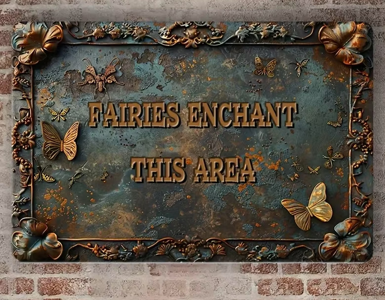 Unique Vintage Enchanting Fairies Spring Sign Wall Decor Indoor Outdoor 8 x 12 gallery