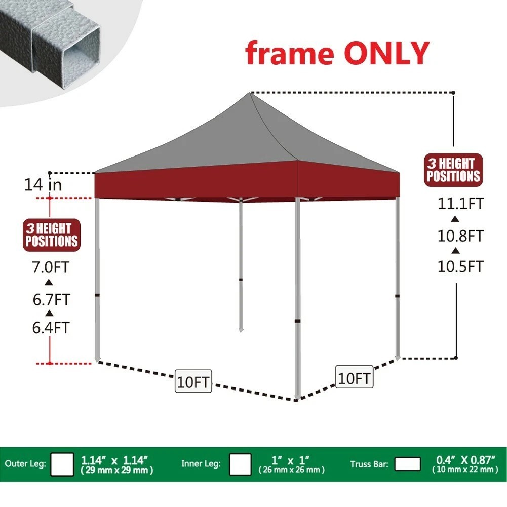 Eurmax USA Standard 10x10 Canopy Frame with Weight Bag,Frame ONLY gallery