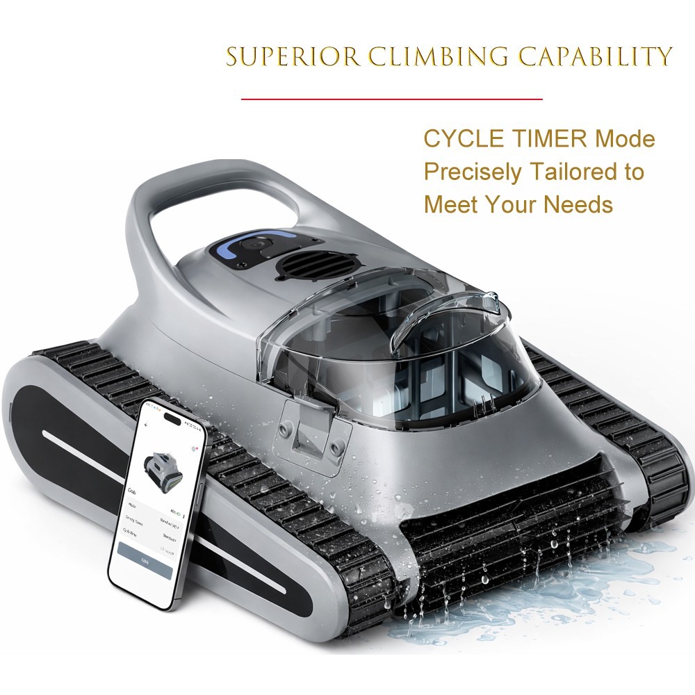 Pool Vacuum for Inground Pools Cordless Robotic Pool Cleaner APP Control 180Min gallery