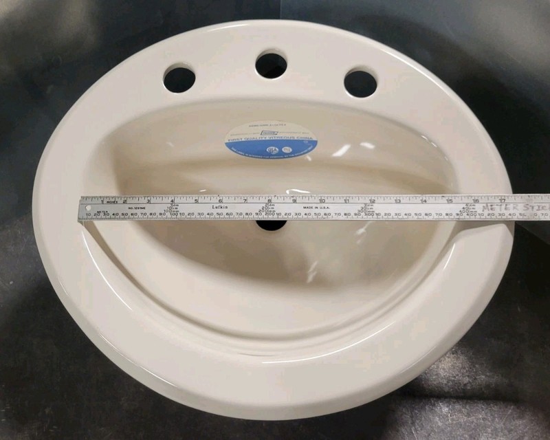 Gerber Luxoval Self-Rimming 8" Widespread 3-Hole Lavatory Sink Basin *12-844-8 gallery