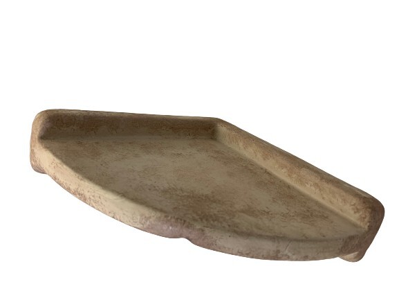8" Ceramic Corner Shelf. Hand Painted Distressed Matte/Bone Finish. gallery