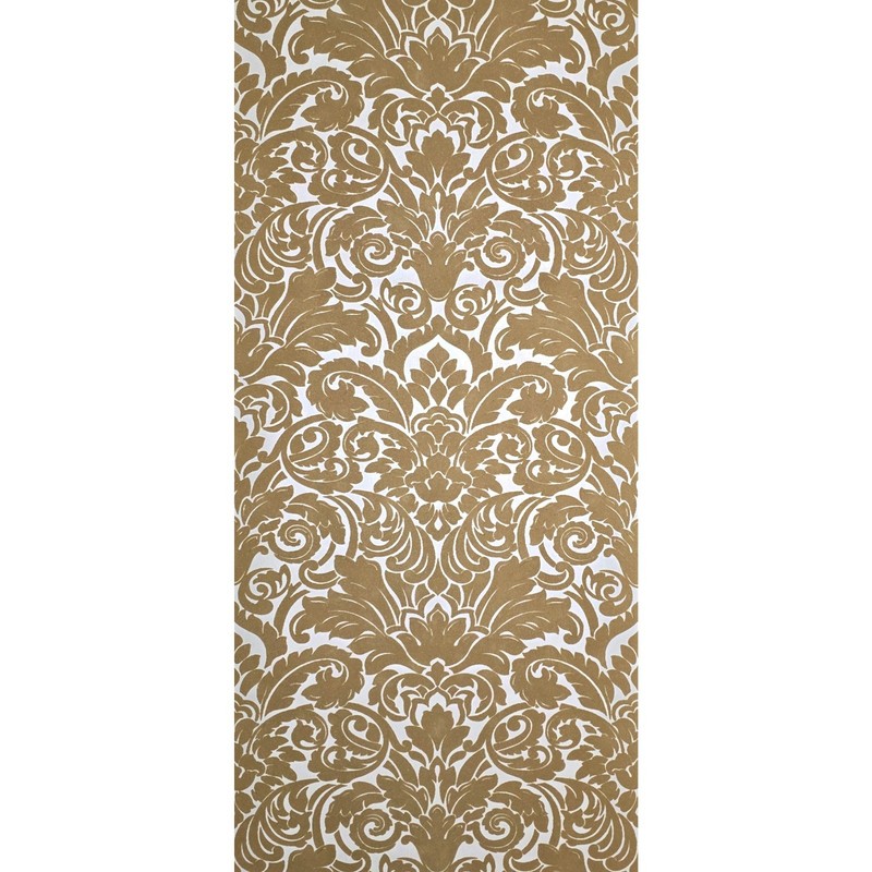 Flocking orange beige ivory cream Flocked Victorian damask velvet Wallpaper 3D gallery