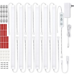 Litever Under Cabinet Lighting Kit Plug in, 6 pcs 12 Inches LED Light Bars.