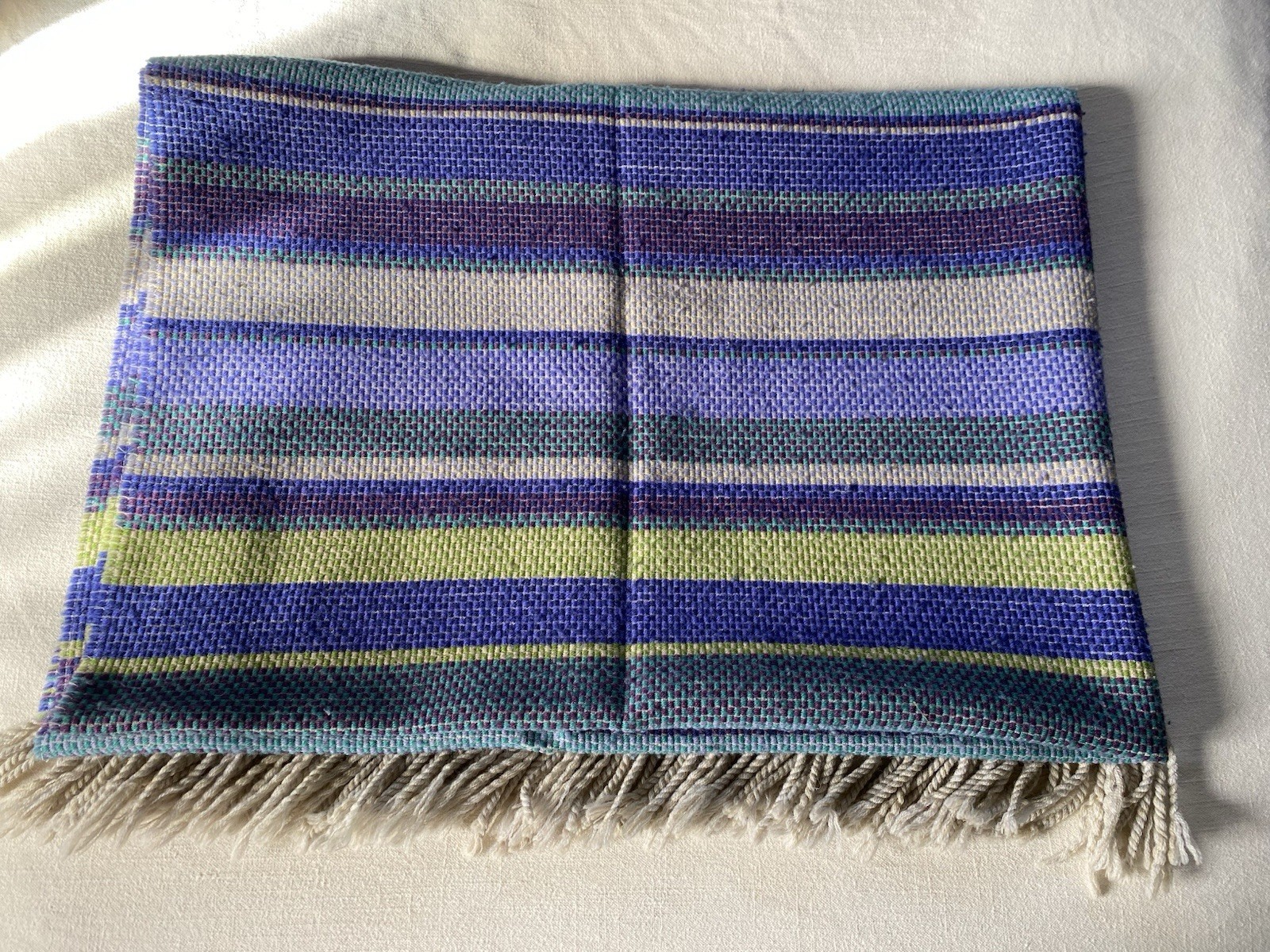Missoni Home Throw Blanket Fringed Purple Blues Made in Italy 66” x 48” gallery