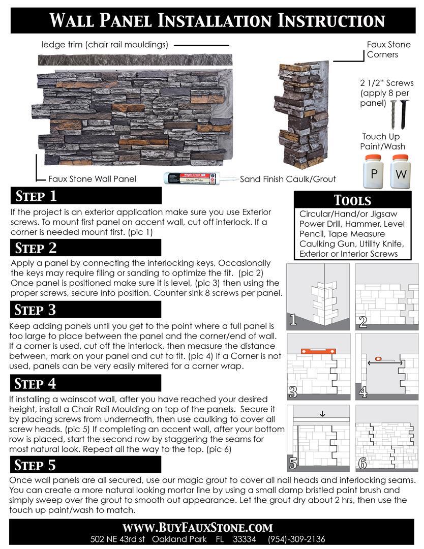 Faux Stone Wall Panels - Deep Stacked Slate - EVEREST gallery
