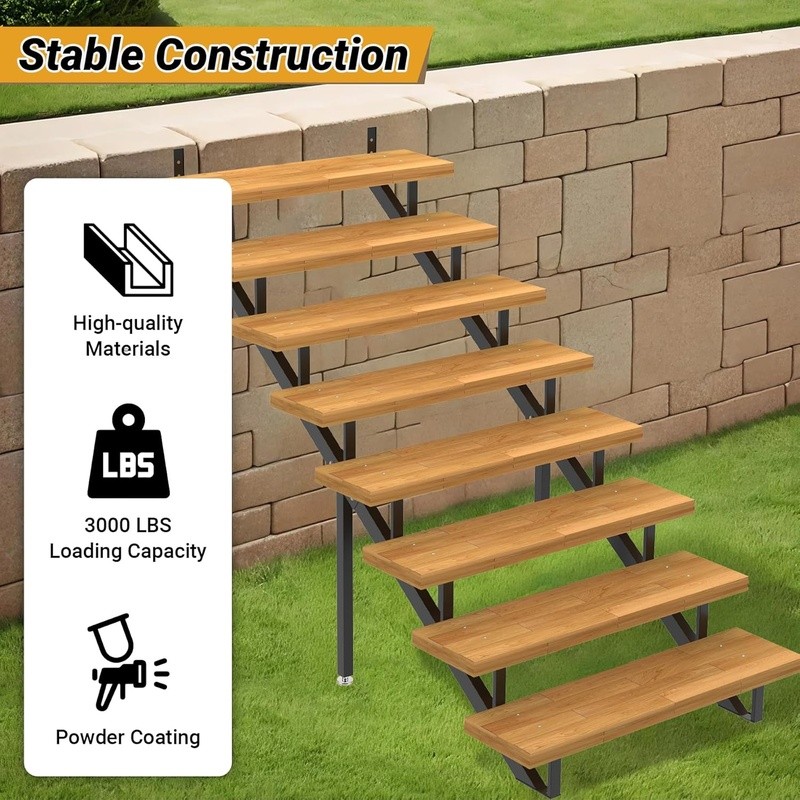 Heavy Duty Metal Stair Riser Step Stringer Outdoor Indoor Applications New gallery