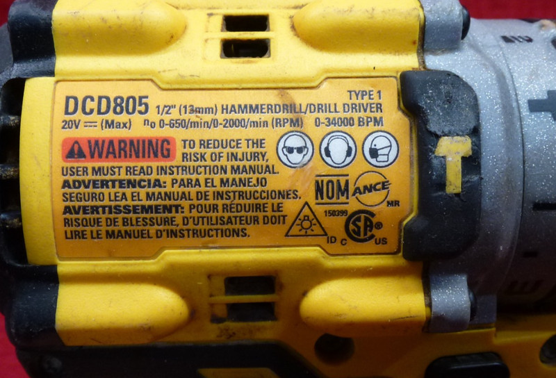 DEWALT DCD805 ½” HAMMER DRILL/DRILL DRIVER 20V MAX W/ ONE BATTERY, CHARGER gallery