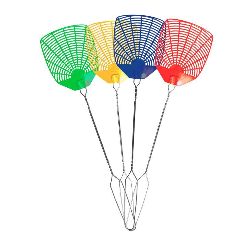 PIC WIRE Plastic Assorted Colors Metal Handle Fly Swatter (Pack of 24) gallery