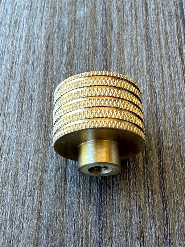 Knurled Cabinet Knob Large Round Solid Brass gallery