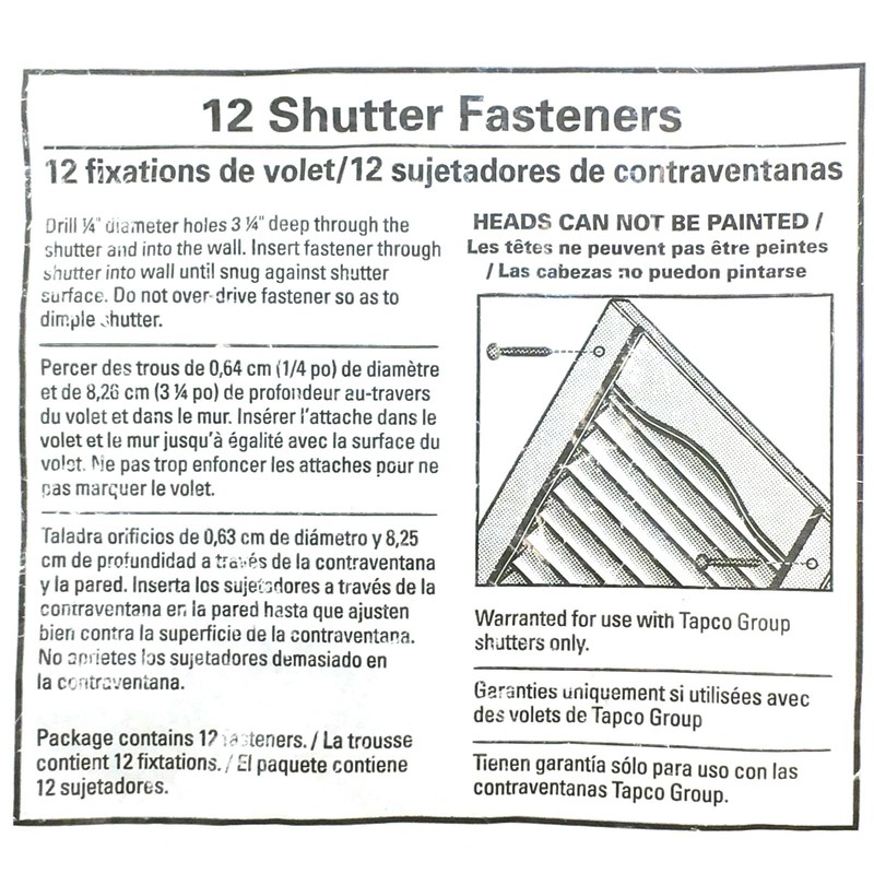 12 Shutter Fasteners 3'', Beige Paintable, Press & lock, 12/Pack gallery