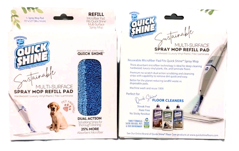 Quick Shine Dual Action Spray Mop Refill Pad 2 Pack NEW gallery