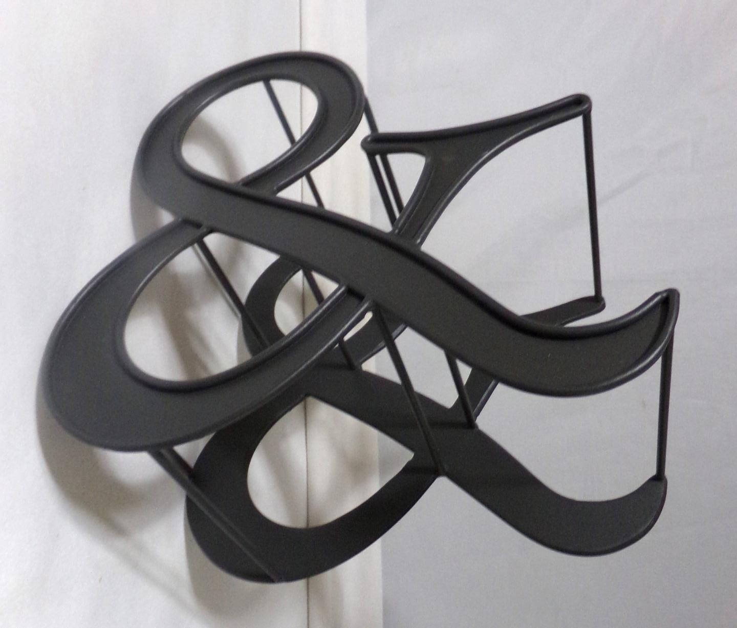Contemporary Modern Pressed Steel “AND” Sign Wine Rack Bottle Holder gallery