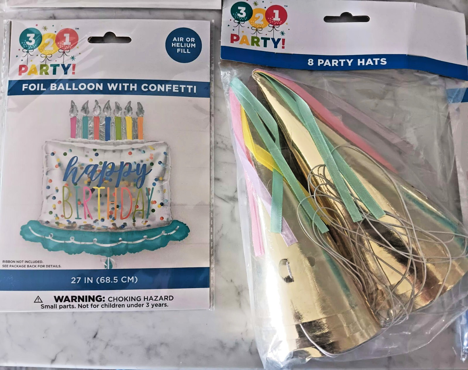 NEW 321 Party! Birthday Balloons LED CAKE TOPPER, HATS, CAKE BANNER, HORNS gallery