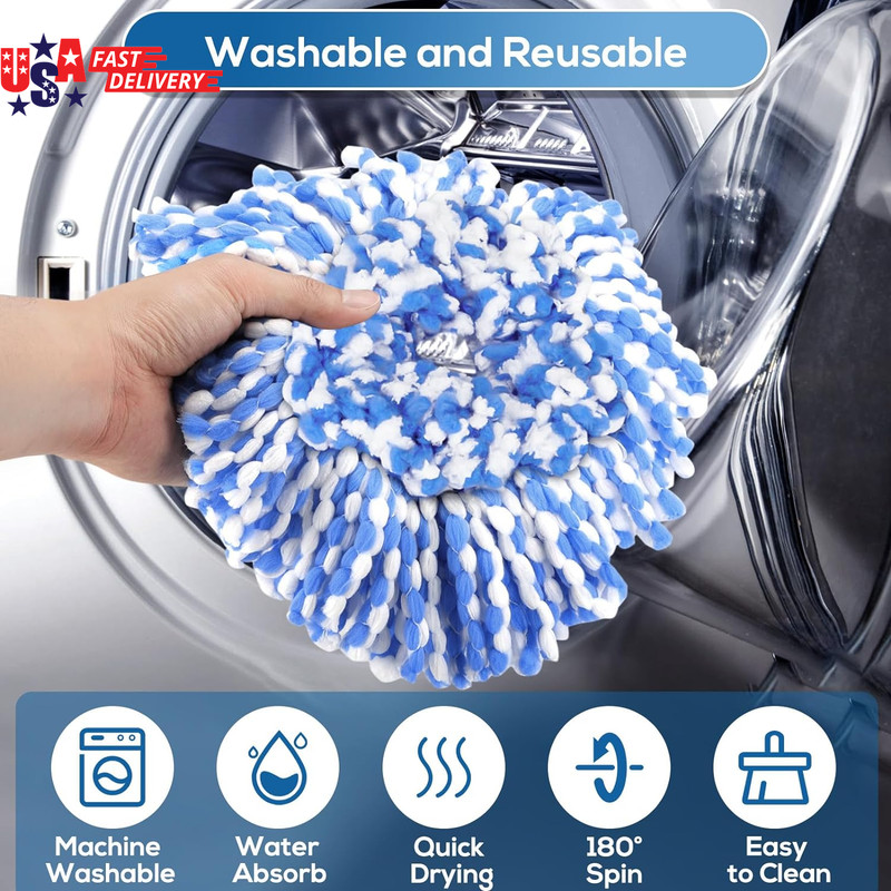 4 Pack Rinseclean Spin Mop Replacement Head Spin Mop Refills Compatible with O C gallery