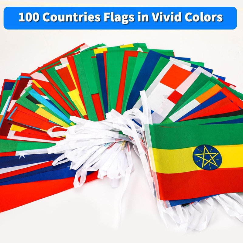 MARFOREVER 100 Countries String Flag Flags of the World, 82 Ft International Ban gallery