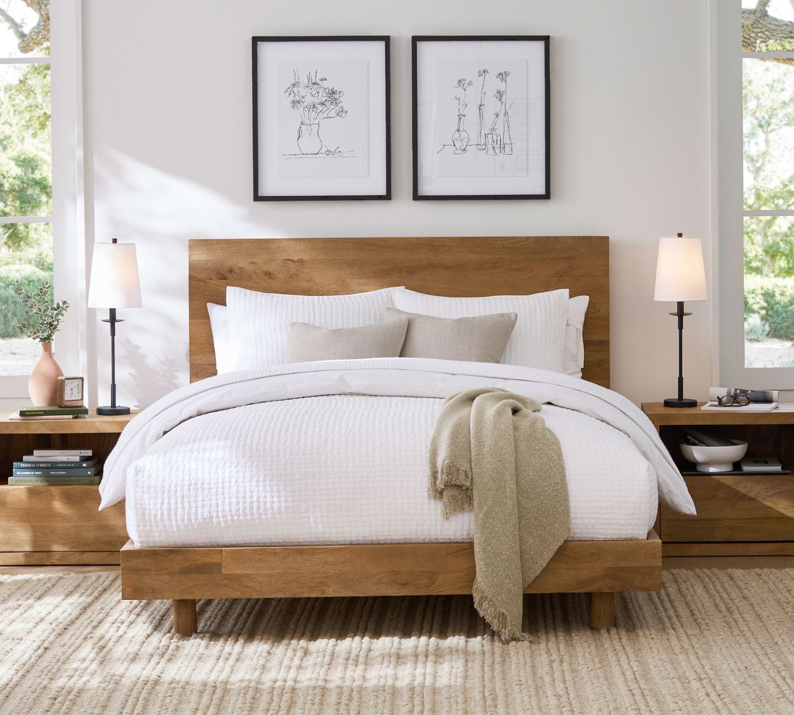 Pottery Barn - Pick-Stitch Handcrafted Cotton Linen Quilt 4054742 - Clearance gallery