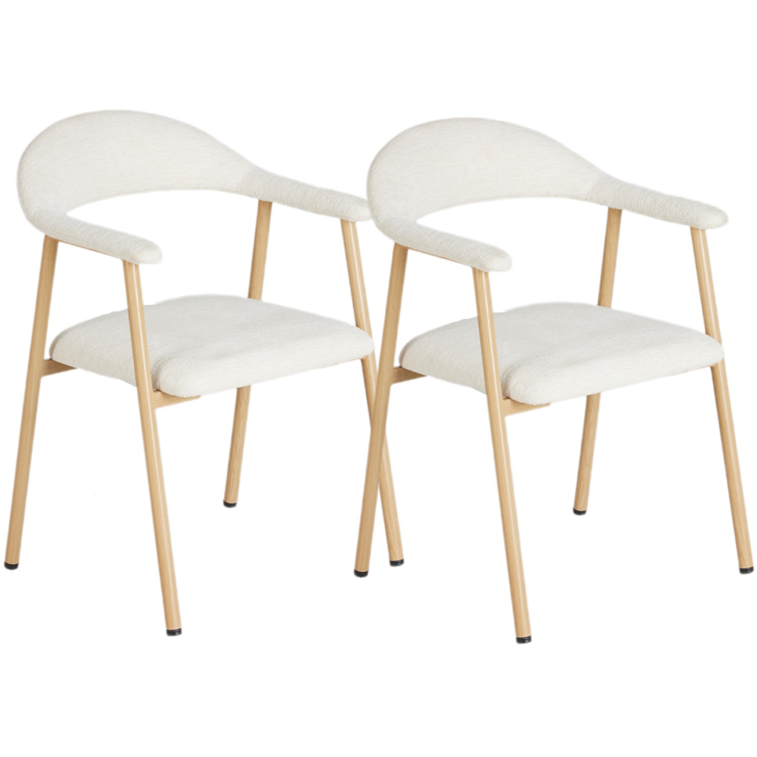 2PCS Linen Fabric Upholstered Dining Chairs w/Back&Arms,Kitchen Cafe Side Chair gallery