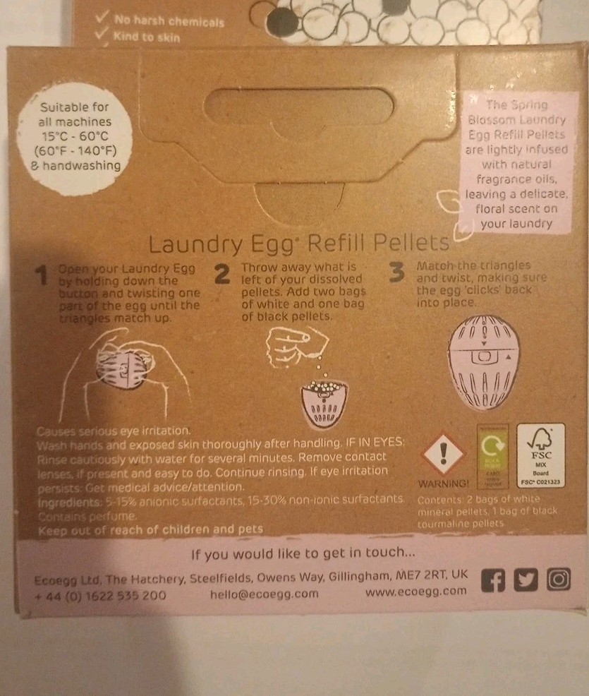 3 Pack Ecoegg Laundry Egg Refill Pellets Spring Blossom 50 Wash Each gallery