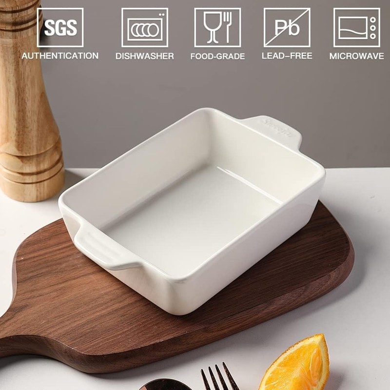 Ceramic Baking Dish, Rectangular Small Baking Pan with Double Handles, 20 Oz ... gallery
