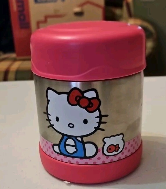 Hello Kitty Mini Thermos 10 Oz. Food Jar Funtainer 5 Hrs Hot & 7 Hrs. Cold Pink gallery