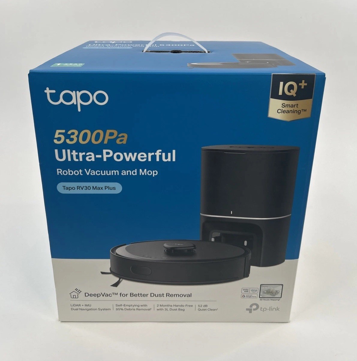 Tapo RV30 Max Plus 5300Pa Robotic Vacuum Mop Self-Emptying Smart Mapping Black gallery
