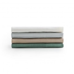 Split King Cotton Sheet Set Adjustable Bed Sand Fog Linen Weave Sheets