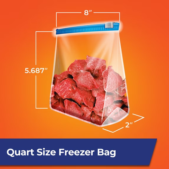 Hefty Slider Freezer Storage Bags, Quart Size, 75 Count gallery