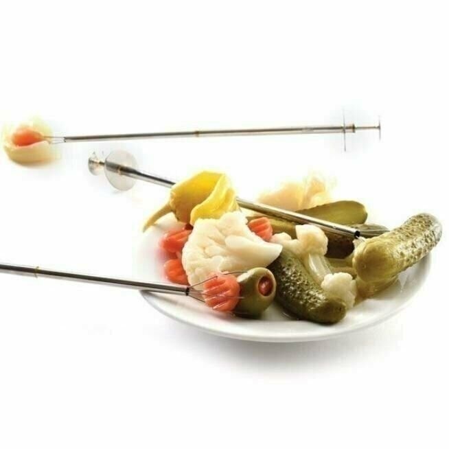 Norpro 8.75" Stainless Steel Pickle Picker Pincher Fork - Olive Pepper Grabber gallery