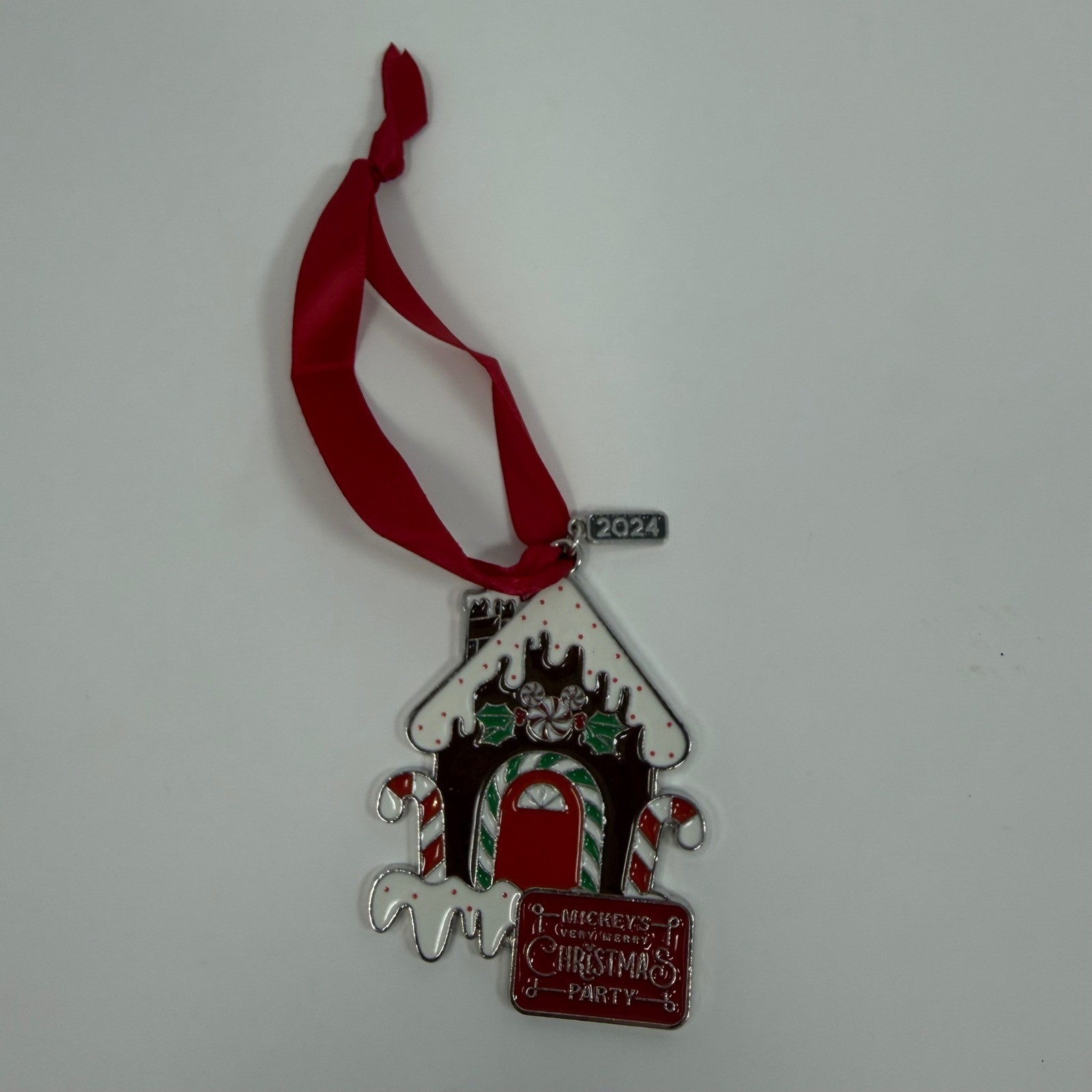Disney 2024 Mickeys Very Merry Christmas Party Gingerbread House Ornament Red gallery
