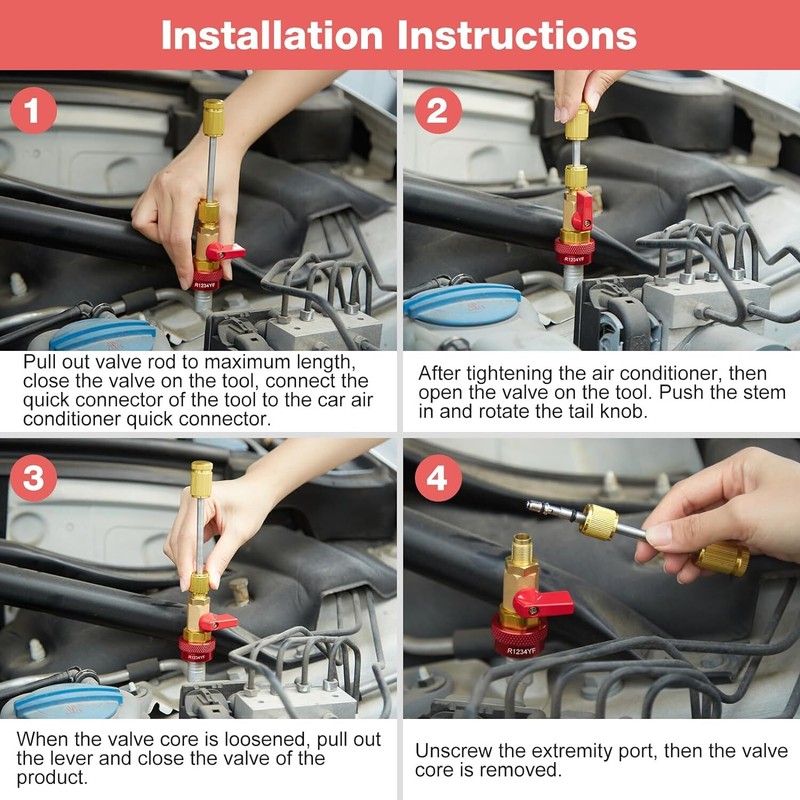 US-FREESHIP Valve Core Quick Remover Installer Tool Set, High Low Pressure gallery