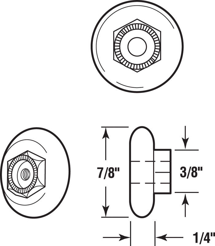 Prime-Line M 6002 Plastic/Steel Shower Door Roller 0.38 L x 7/8 Dia. in. gallery