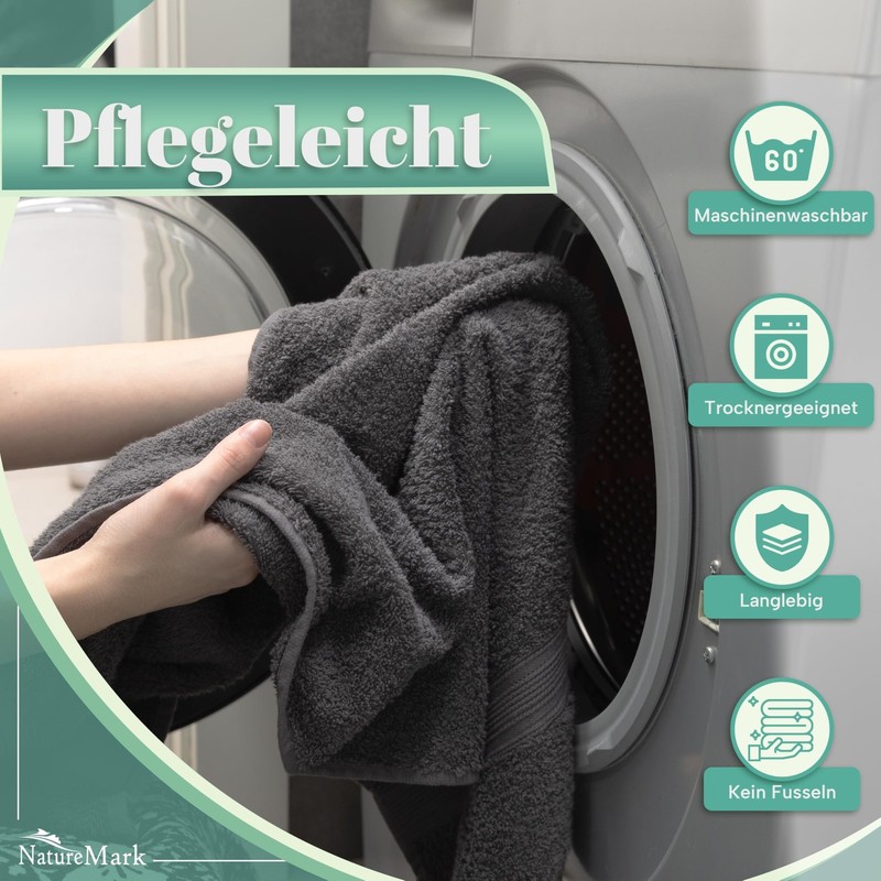 Anthracite Grey Soft Absorbent Cotton Hand Towels 20x40 Inch 8 PCS gallery