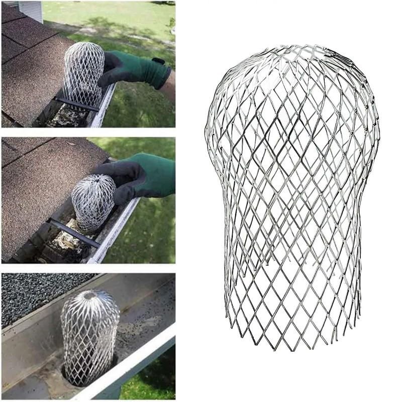 8 Pack Gutter Downspout Guard, 3.5 Inch Adjustable Aluminum Strainer Mesh, Ex... gallery