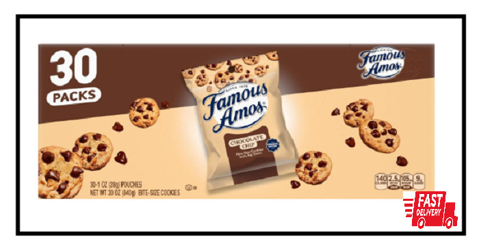 Famous Amos Original Recipe Chocolate Chip Bite-Size Cookies, 30 Pack Box, 30 oz gallery