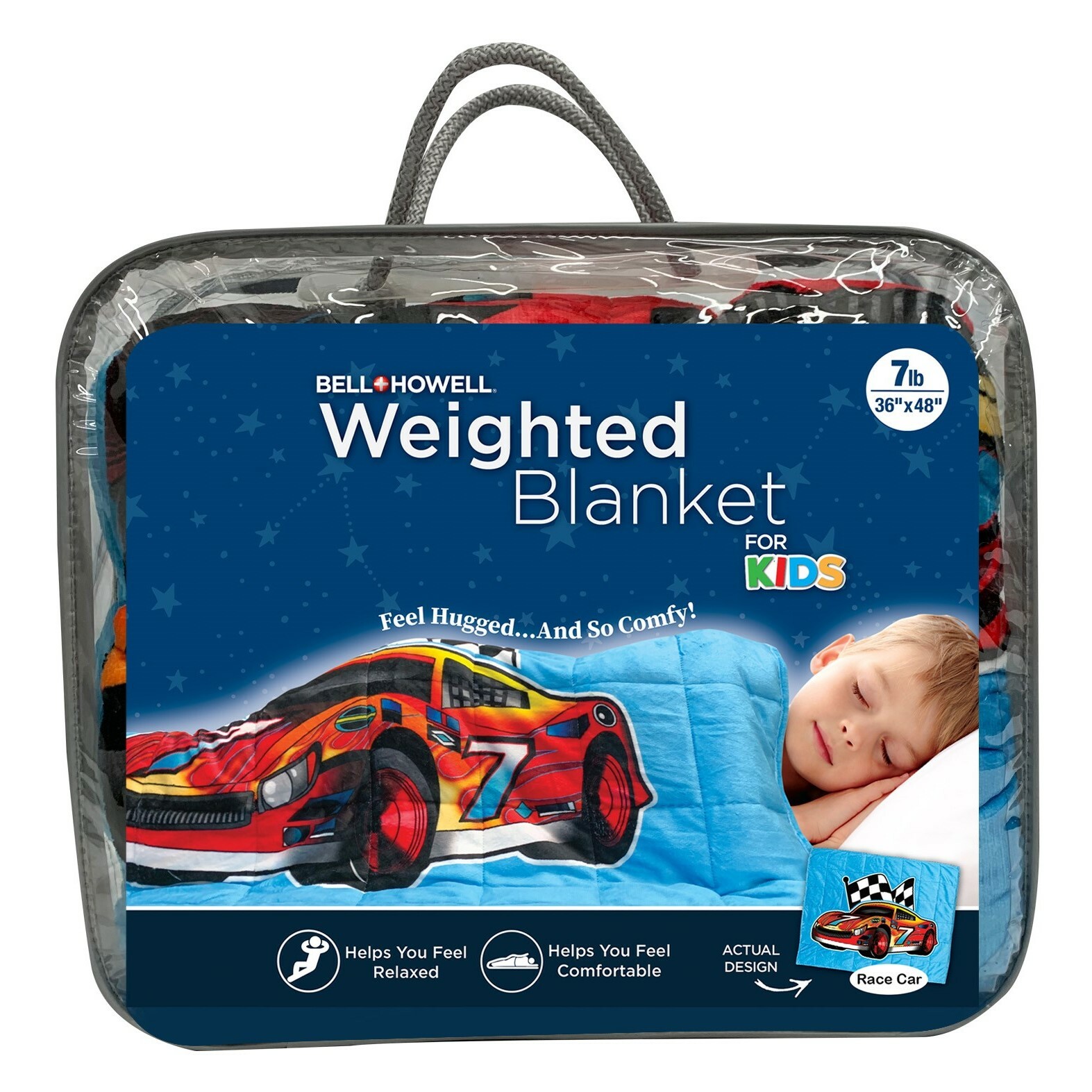Bell + Howell Kids Unicorn & Car Weighted Blanket For Calmer Deeper Sleep! NEW gallery