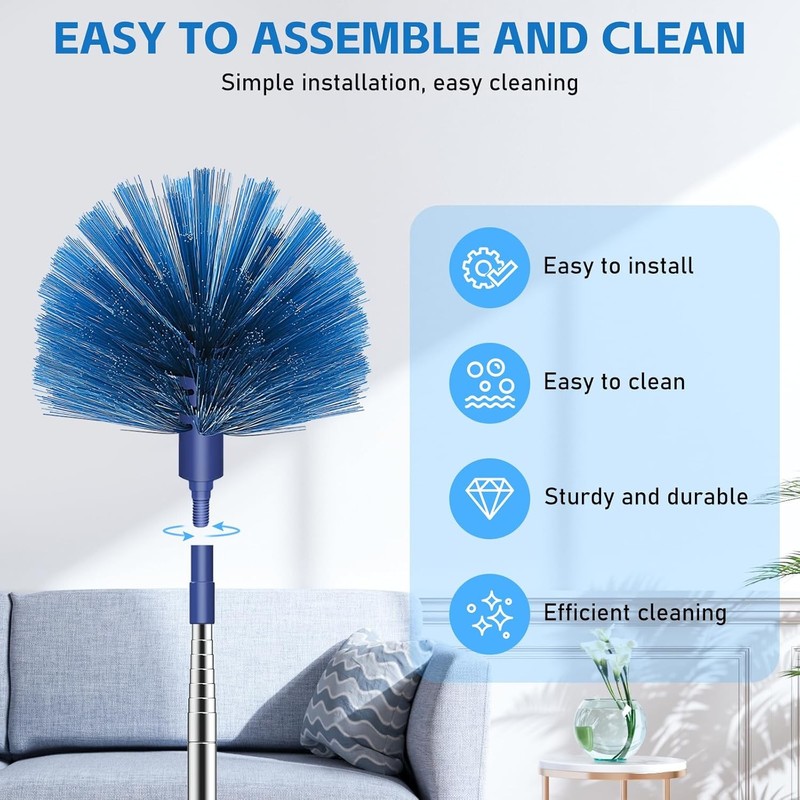 Cobweb Duster with Extension Pole, Retractable Dusters for Cobweb Cleaning 81-In gallery