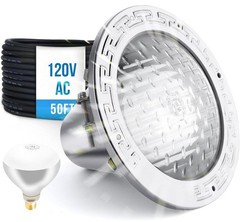 120V 10-Inch Waterproof Pool Light for Inground Pools – IP68 Rated, Includes 2 x